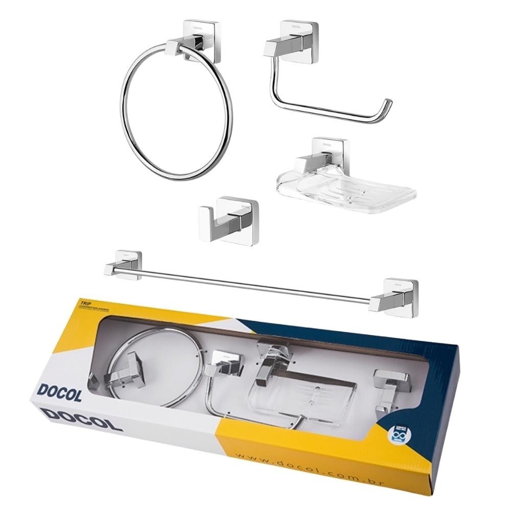 Kit De Acessórios Com 5 Peças Trip Cromado Docol em Oferta na Shopee