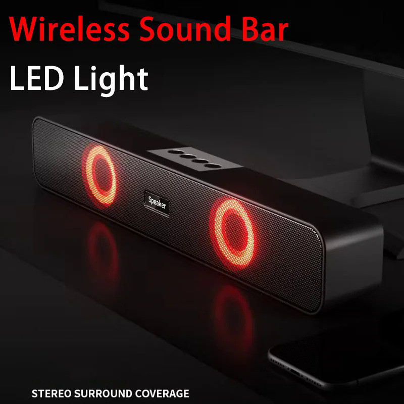 Luz LED Bluetooth 4D Surround Speaker Home Theater Soundbar Computador Soundbar Para TV Subwoofer Com Fio Estéreo Strong Bass