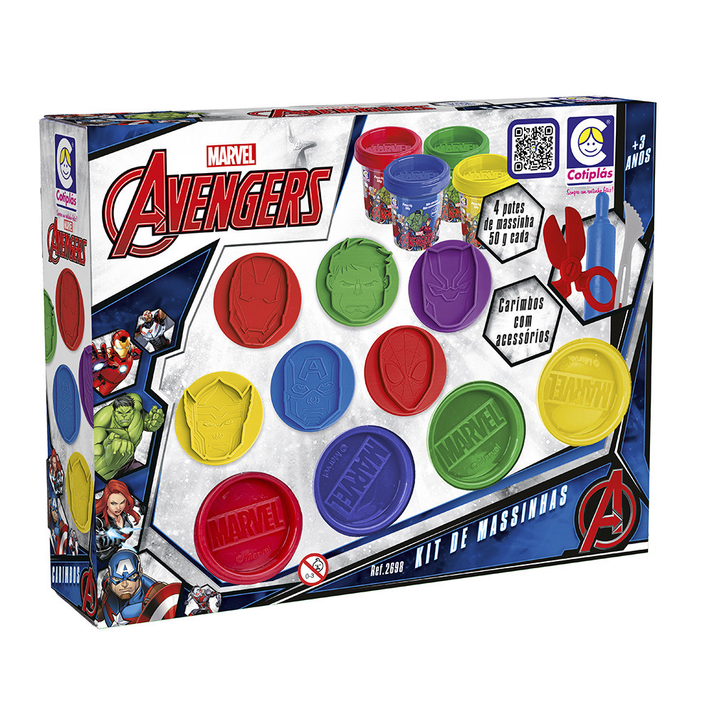 Brinquedo Massinha Carimbo Marvel Avengers em Oferta na Shopee