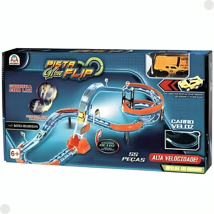 Pista Glow Flip Carrinho Recarregável 55 Peças 0407 Braskit em Oferta na Shopee