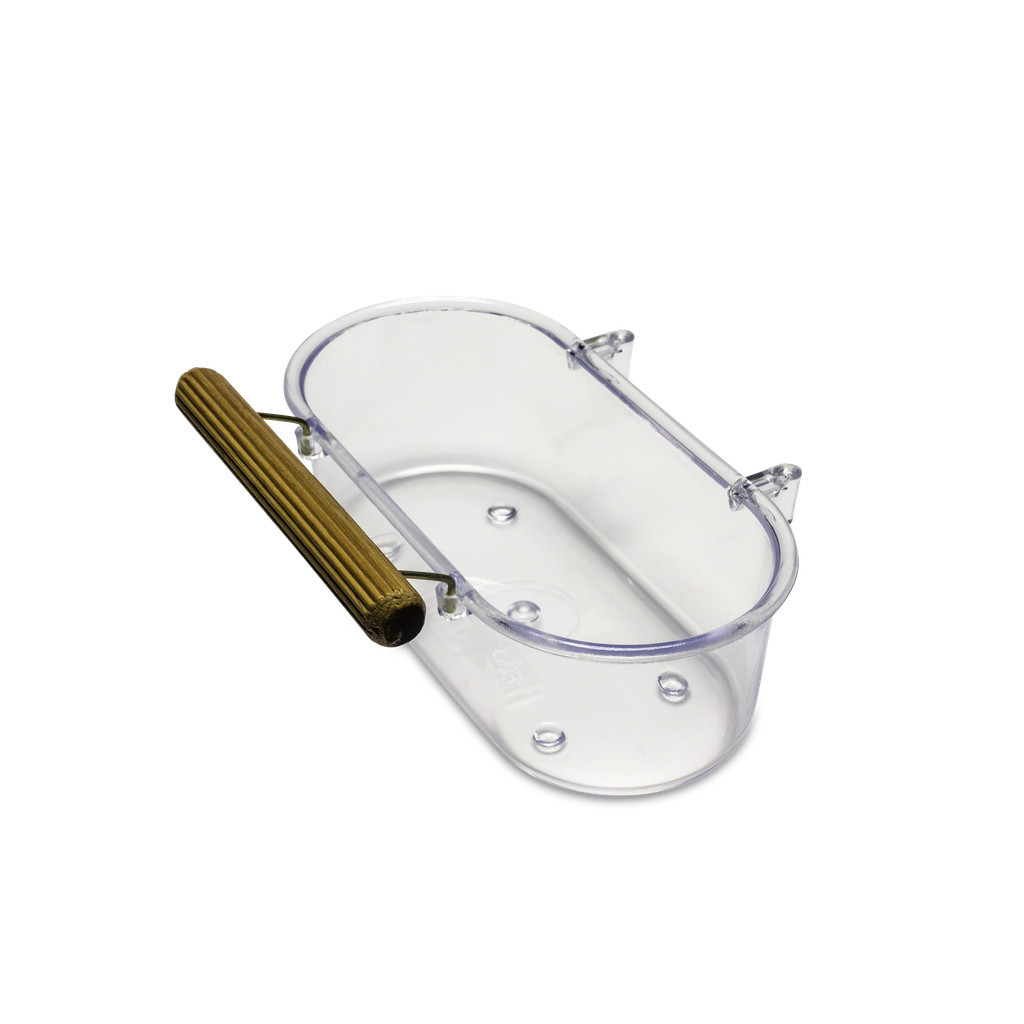 Banheira Pequena Suspensa com Poleiro e Gancho Injetfour 130ml - Coleiro, Papa-capim e Bigodinho