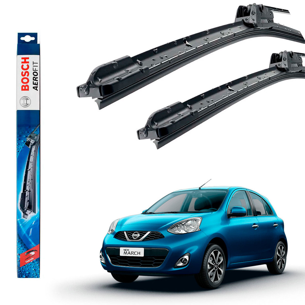 Jogo Palheta Limpador De Para brisa Dianteiro March 2012 Até 2022 Original Bosch em Oferta na Shopee