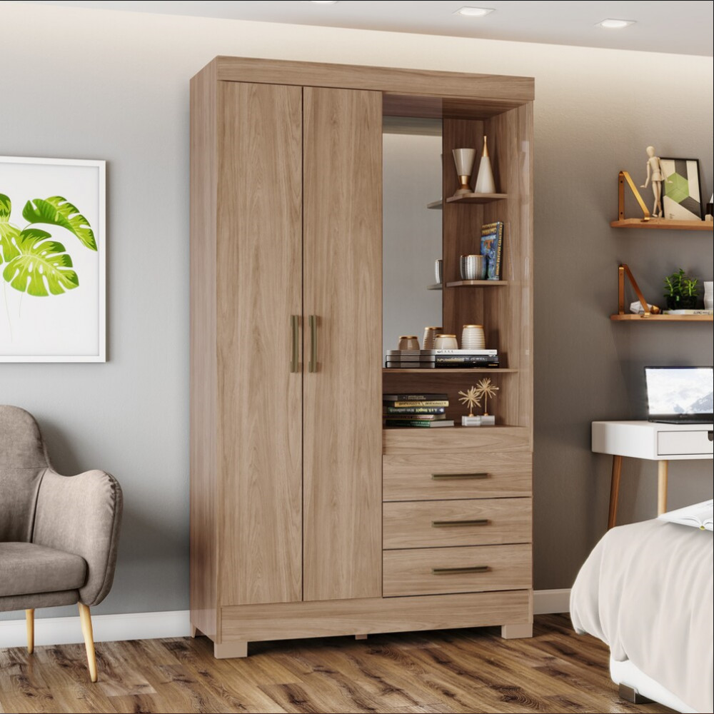 Guarda Roupa 2 Portas 3 Gavetas B64 Briz