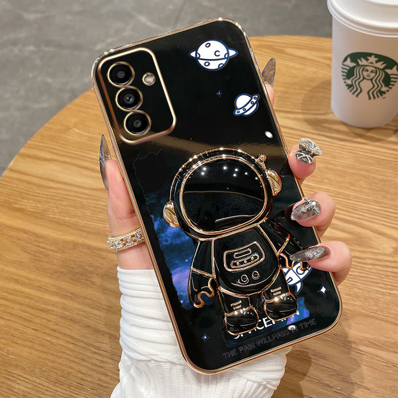 Capa Samsung Galaxy A56 A36 A26 M14 M54 M55 M23 F23 M34 F34 5G C55 NASA Astronauta Suporte Revestimento Deluxe De Câmera