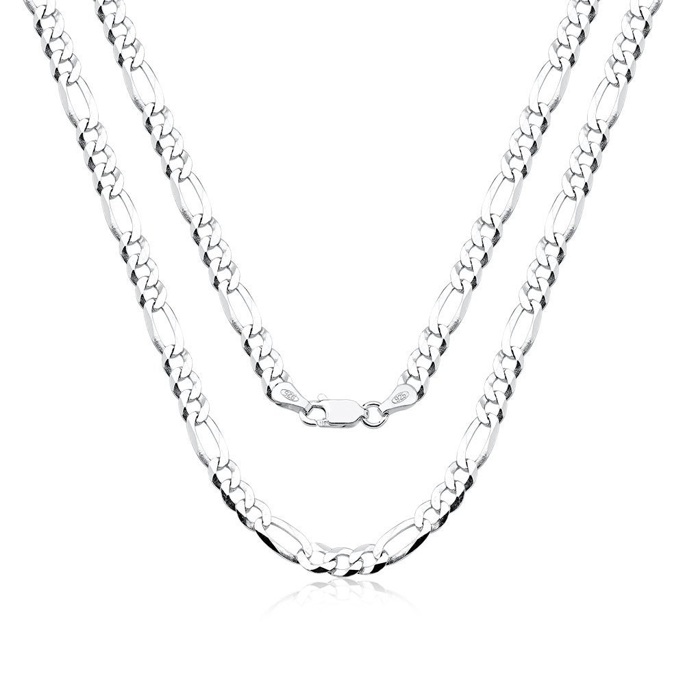 Corrente Prata 925 3x1 Italiana 70cm 4mm Colar Cordão Maciço - Fashion Accessories