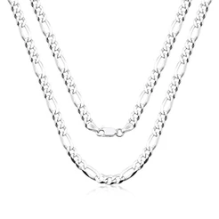 Corrente Prata 925 3x1 Italiana 70cm 4mm Colar Cordão Maciço