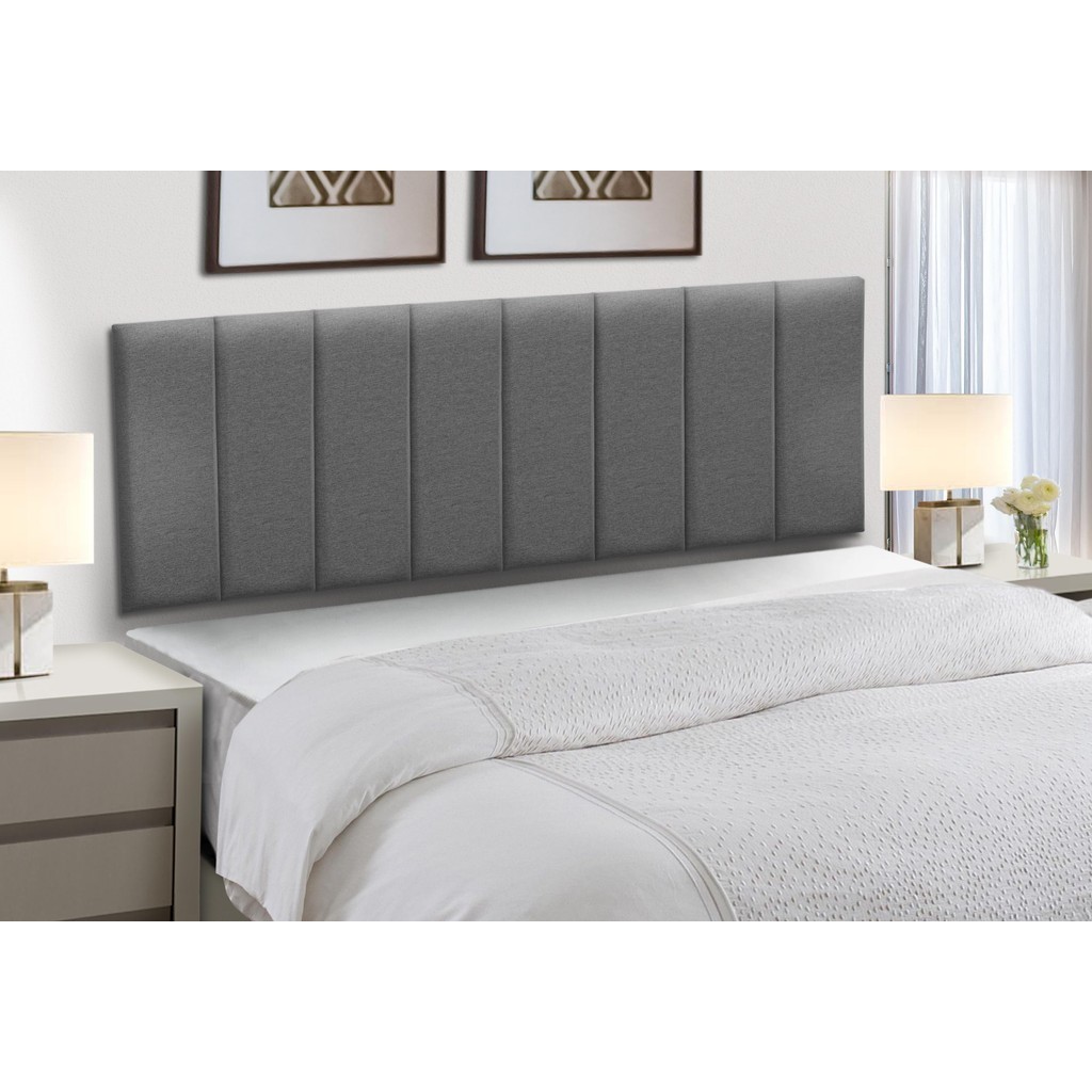 Kit 5 Cabeceiras Painel Modular Cama Box Solteiro Linho Grafite Madelina Decor