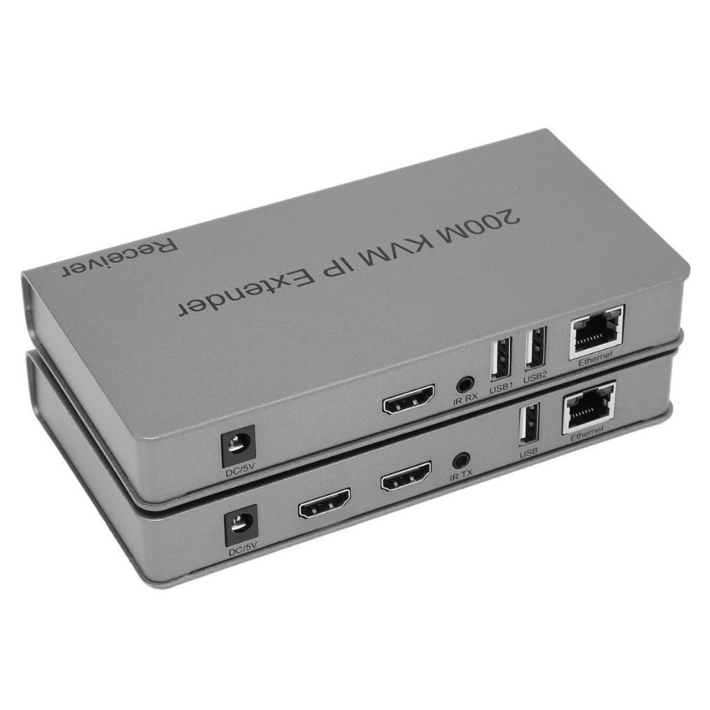 Extensor HDMI KVM Interface multimídia HD - Extensor IP 200 Metros Full HD 1080P@60Hz