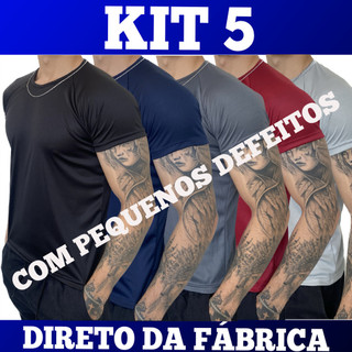 KIT 5 Camiseta Com Pequenos Defeitos - Uso Casual Treino Academia Esportes Exercícios Corrida em Oferta na Shopee