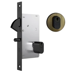 Fechadura 950 Porta Correr Externa Ros Redonda Antique Stam