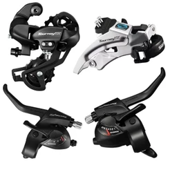 CÂMBIO DIANTEIRO + TRASEIRO + PAR ALAVANCAS SHIMANO TOURNEY TX800 - 3X8V / 24V
