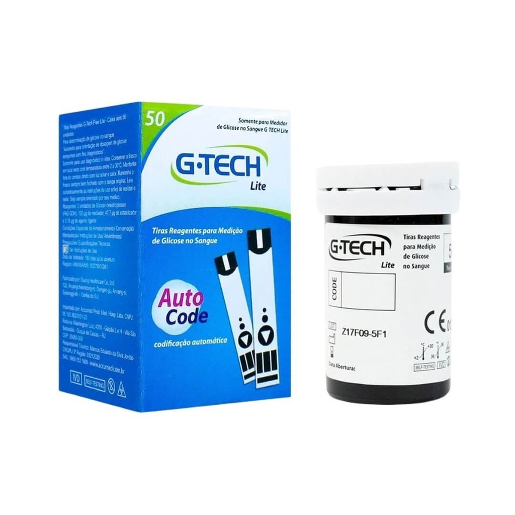 Tiras de Teste G-tech Free Lite Caixa com 50 Un - Accumed