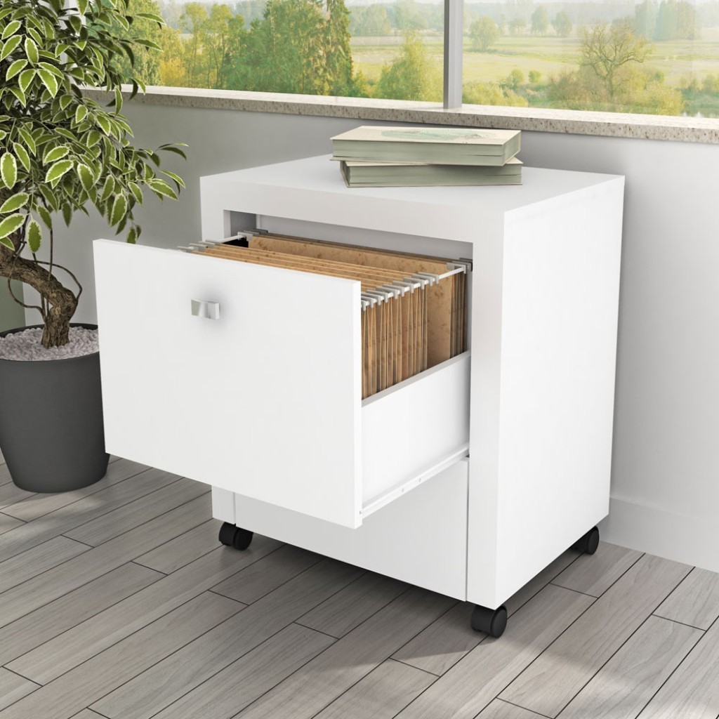 Gaveteiro Arquivo com Rodízios 2 Gavetas Me4112 Branco - Tecno Mobili em Oferta na Shopee