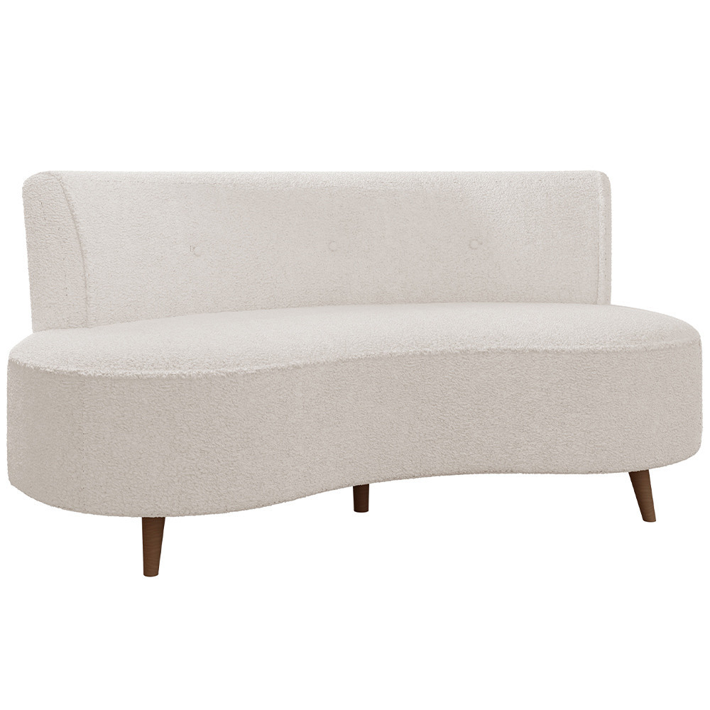 Sofá Chaise Living 2 Lugares 160cm para Sala Istambul K01 Bouclê Creme - Lyam Decor - Home & Living
