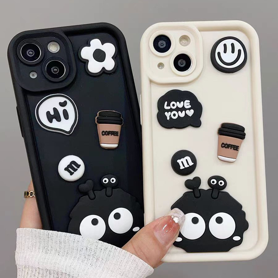 Bonito 3D Coalball Silicone Caso De Telefone Para Samsung A57 A37 A27 A56 A36 A26 A07 A17 A16 A06 A55 A35 A15 A05S A14 A