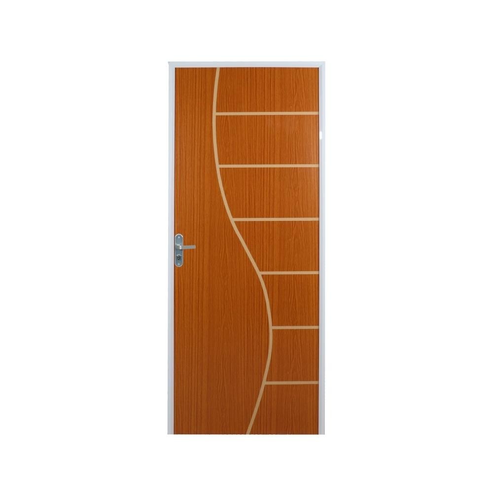 Kit Porta Pronta Açomad Semi-Oca Cantareira Mogno Abertura Pela Direita MGM 215x75cm