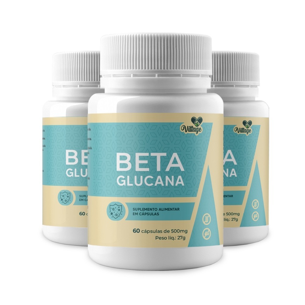 3X Beta Glucana 500mg  180caps VITTAGE em Oferta na Shopee