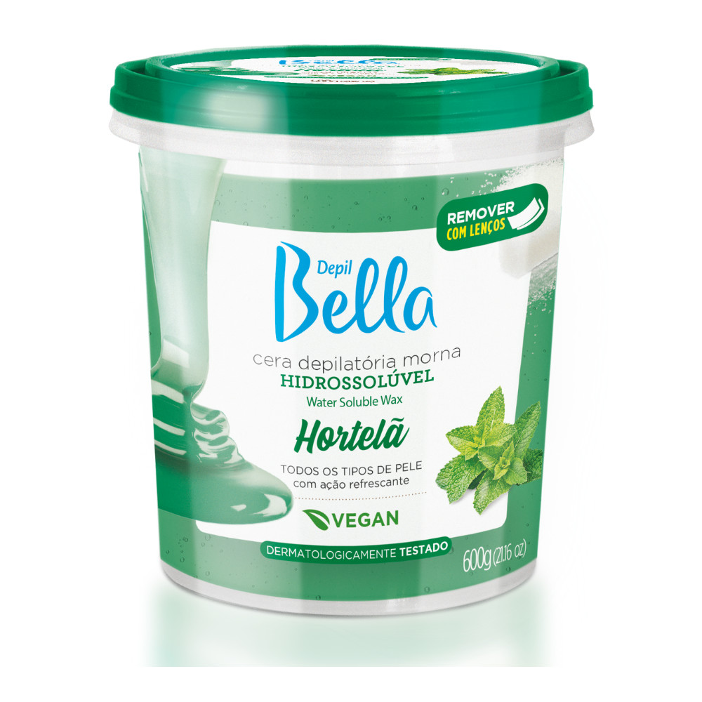 Cera Depilatória Hidrossolúvel Hortelã Depil Bella 600g em Oferta na Shopee