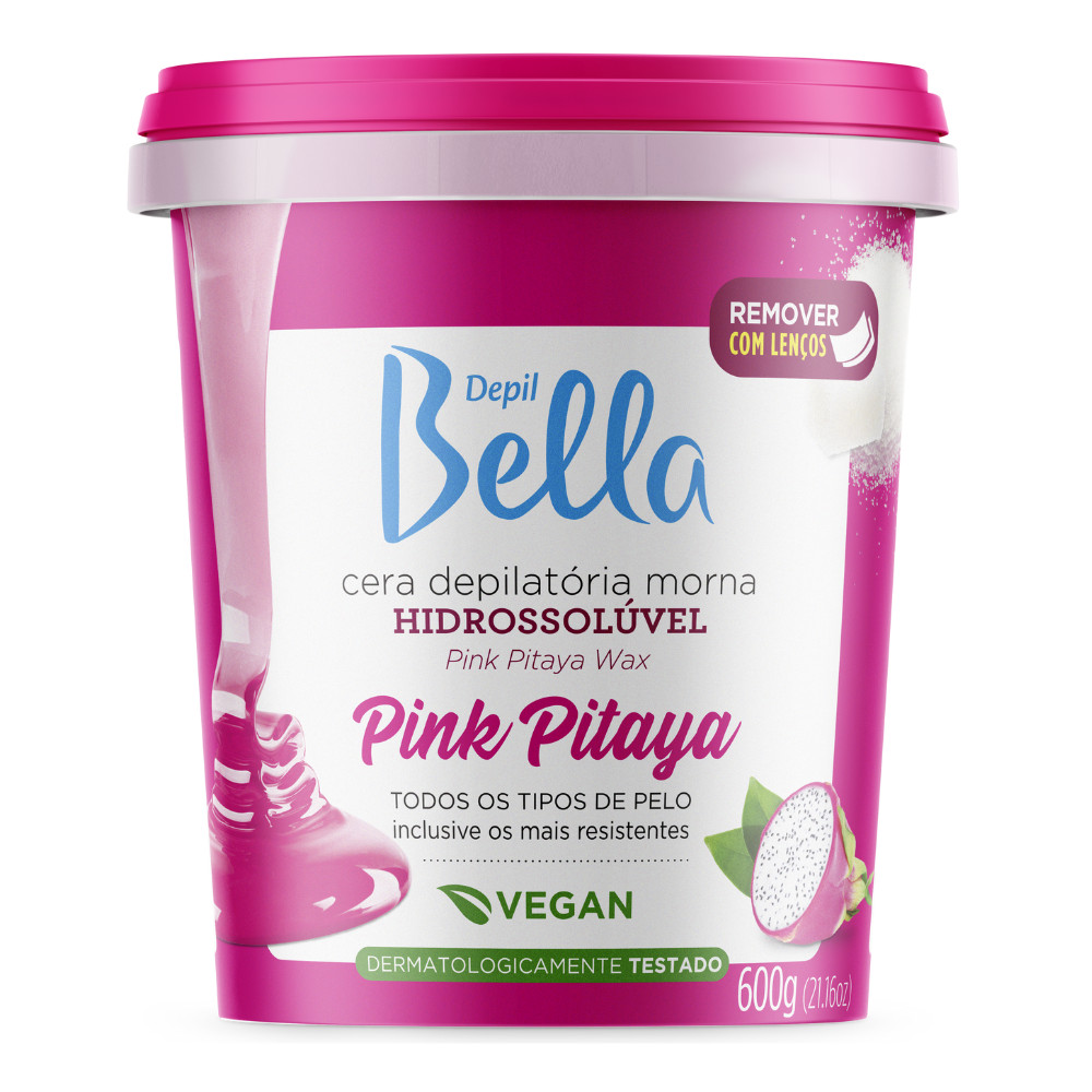 Cera Depilação Hidrossolúvel Pitaya Vegano Depil Bella 600g em Oferta na Shopee