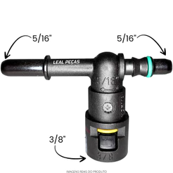 Conector Plug Engate T Com Anel - Pop Top 3/8'' X 5/16'' X 5/16''