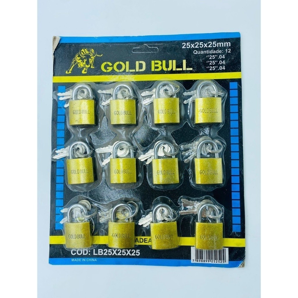 Cartela De Cadeado 20mm ate 50mm Kit Com 12 Cadeados