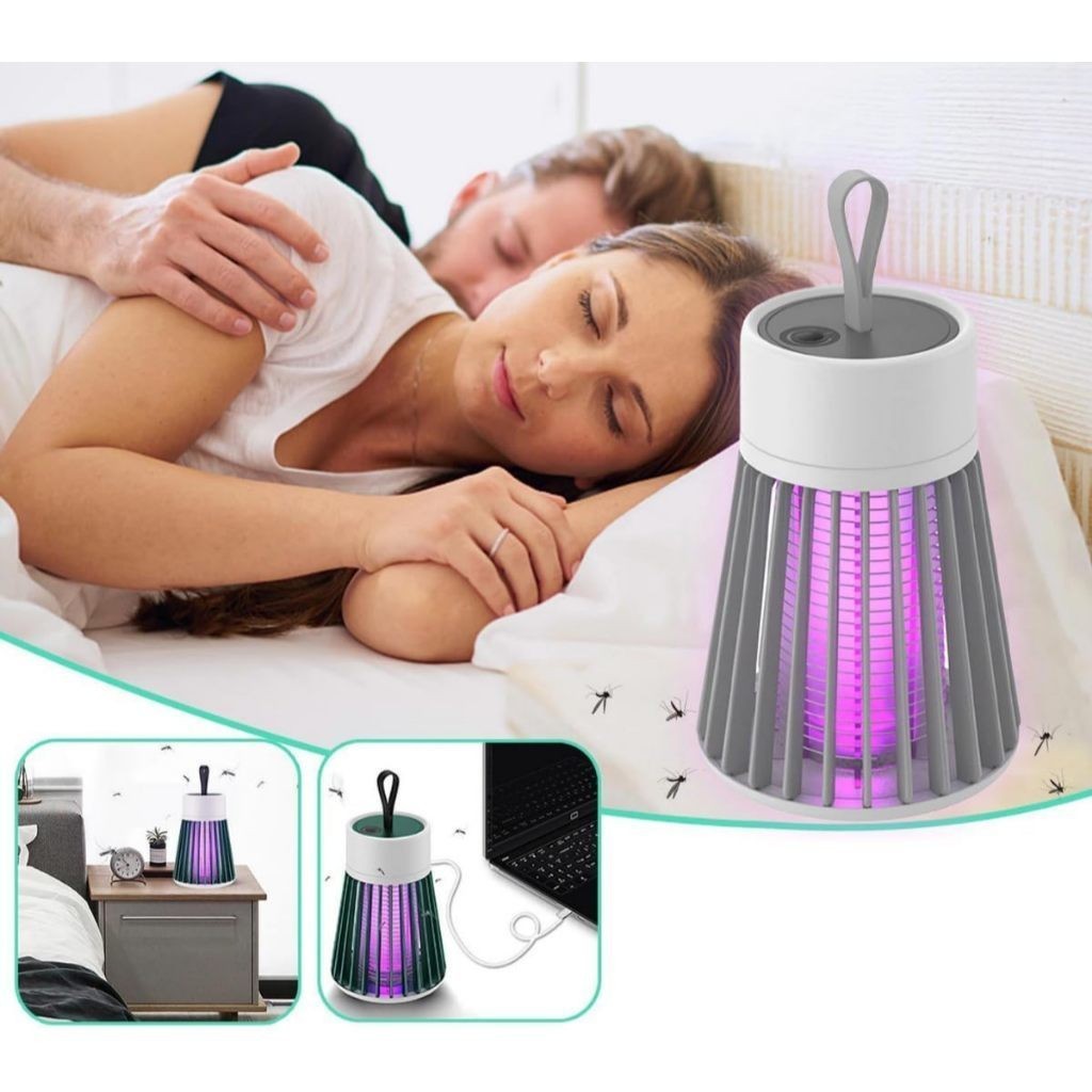 Luminaria Armadilha Mata Mosquito Elétrica Repelente Choque Lampada Luz Ultravioleta LED Luz UV USB Mata Inseto