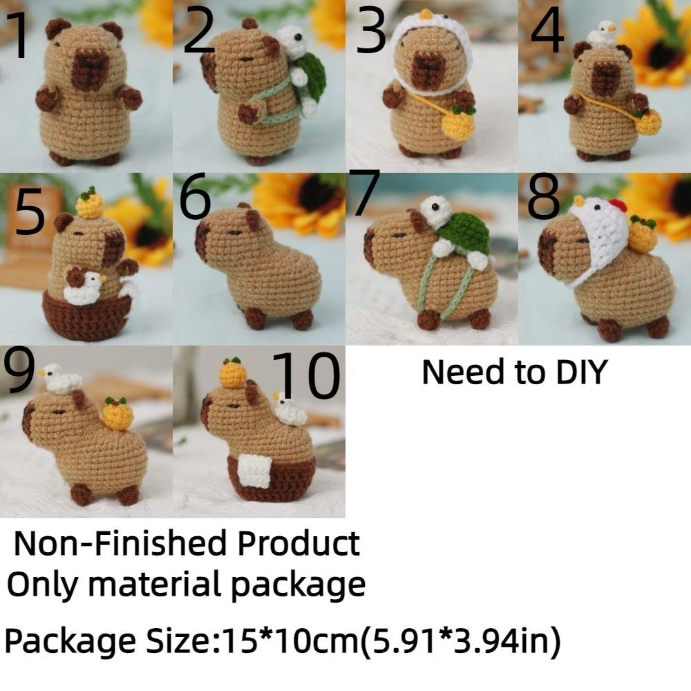 Kit De Crochê DIY NIDOSE Capivara , Conjunto Para Iniciantes Bichos De Pelúcia , Produto Não Acabado