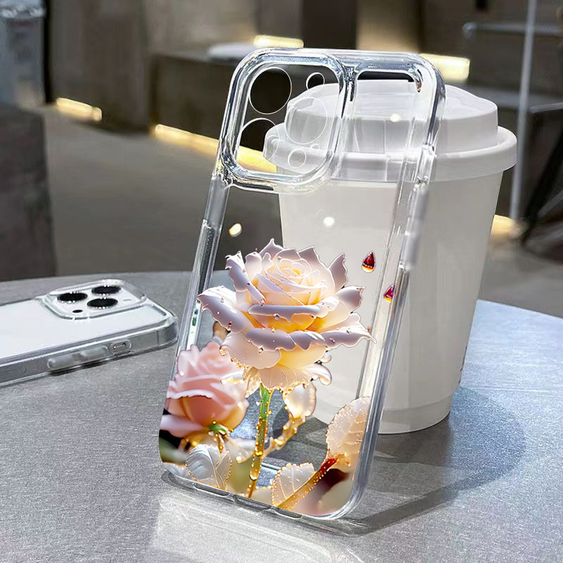 Delicada Rosa Padrão Caso De Telefone Para Samsung A16 A26 A36 A56 A15 A35 A55 A14 A06 A05 A34 A54 A13 A23 Capa Transpar em Oferta na Shopee