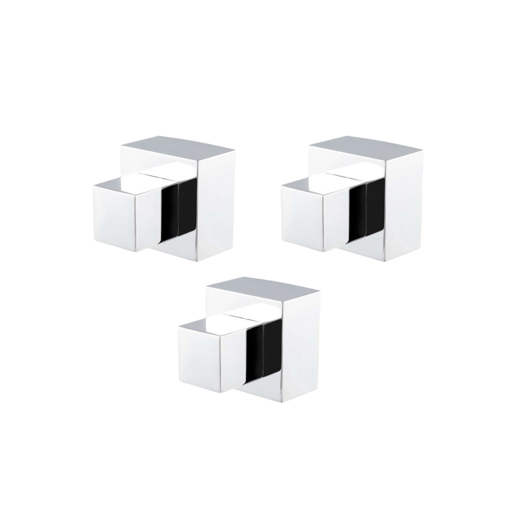 3 Acabamentos Para Registro Quadrado 1.1/2 Padrão Deca 50mm Cromado