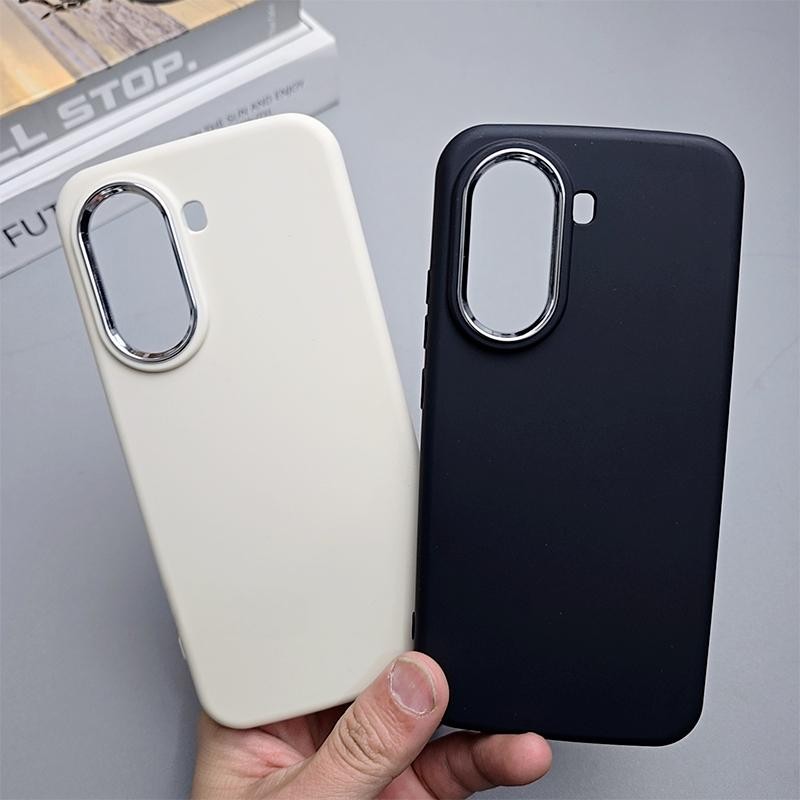 Adequado Para Xiaomi Redmi Turbo 4 POCO X7 Pro Simples Doces Cor Sólida Galvanizado Lente Quadro Telefone Capa Traseira em Oferta na Shopee