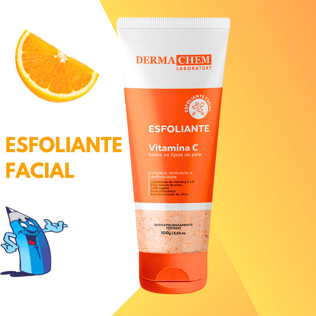 GEL ESFOLIANTE FACIAL CLAREADOR VITAMINA C 100 ML DERMACHEM