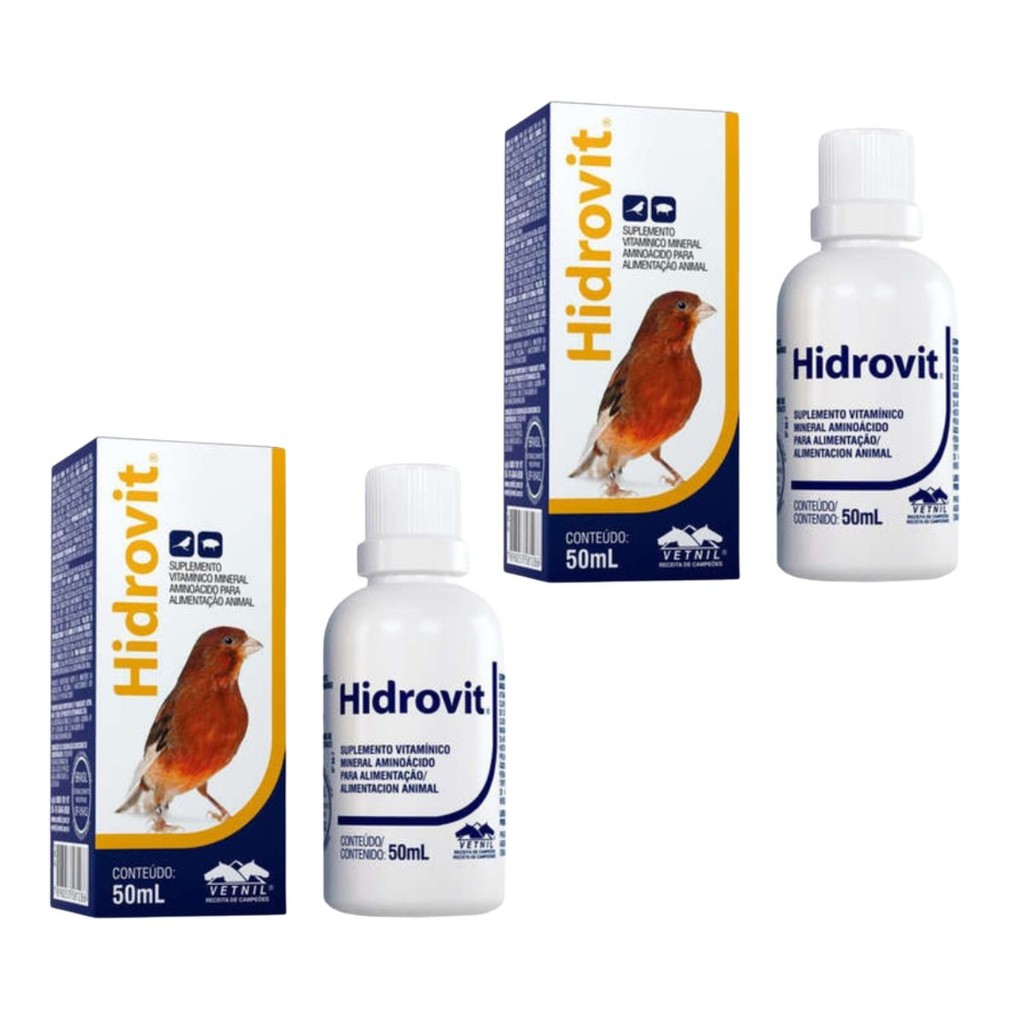 02 Hidrovit 50ml - Vitamina Pássaros Vetnil - Envio Imediato em Oferta na Shopee