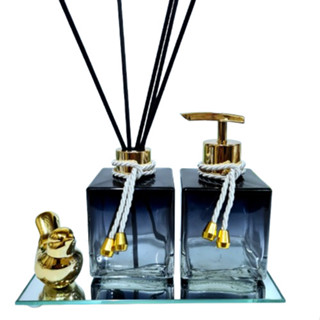 kit lavabo, difusor saboneteira, bandeja e passarinho de porcelana. frasco 250 ml em VIDRO. Mega promoção em Oferta na Shopee