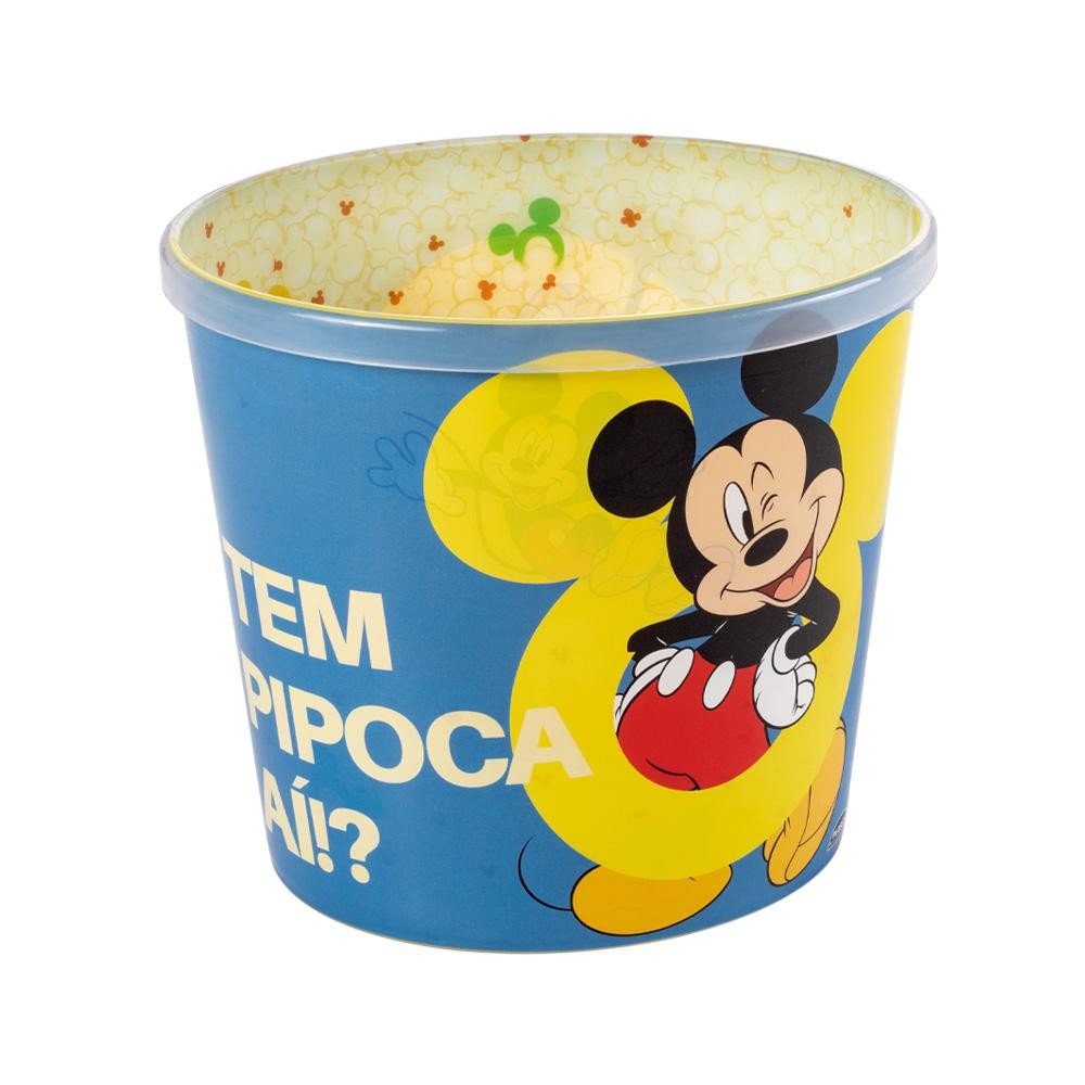 Balde Pote Pipoca Mickey e Amigos Pipoqueira Disney Plasútil