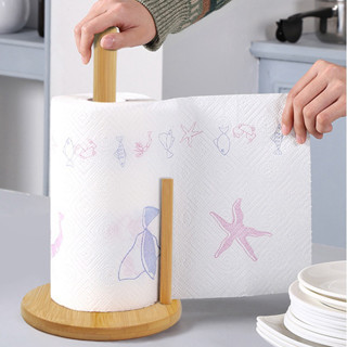 Suporte Porta Papel Toalha Grande Em Bambu Organizador De Copo Para Cozinha em Oferta na Shopee