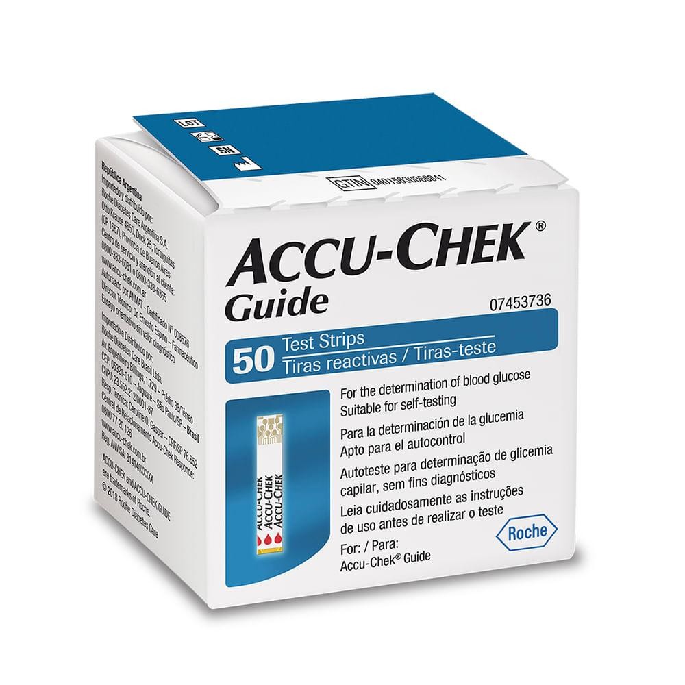 Tiras Accu-Chek Guide para Controle de Glicemia 50 Unidades