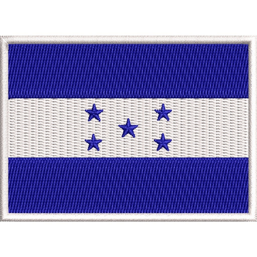 Patch bordado Bandeira de Honduras 7cmx5cm - Moto Clube Motociclista Airsoft Colete Militar
