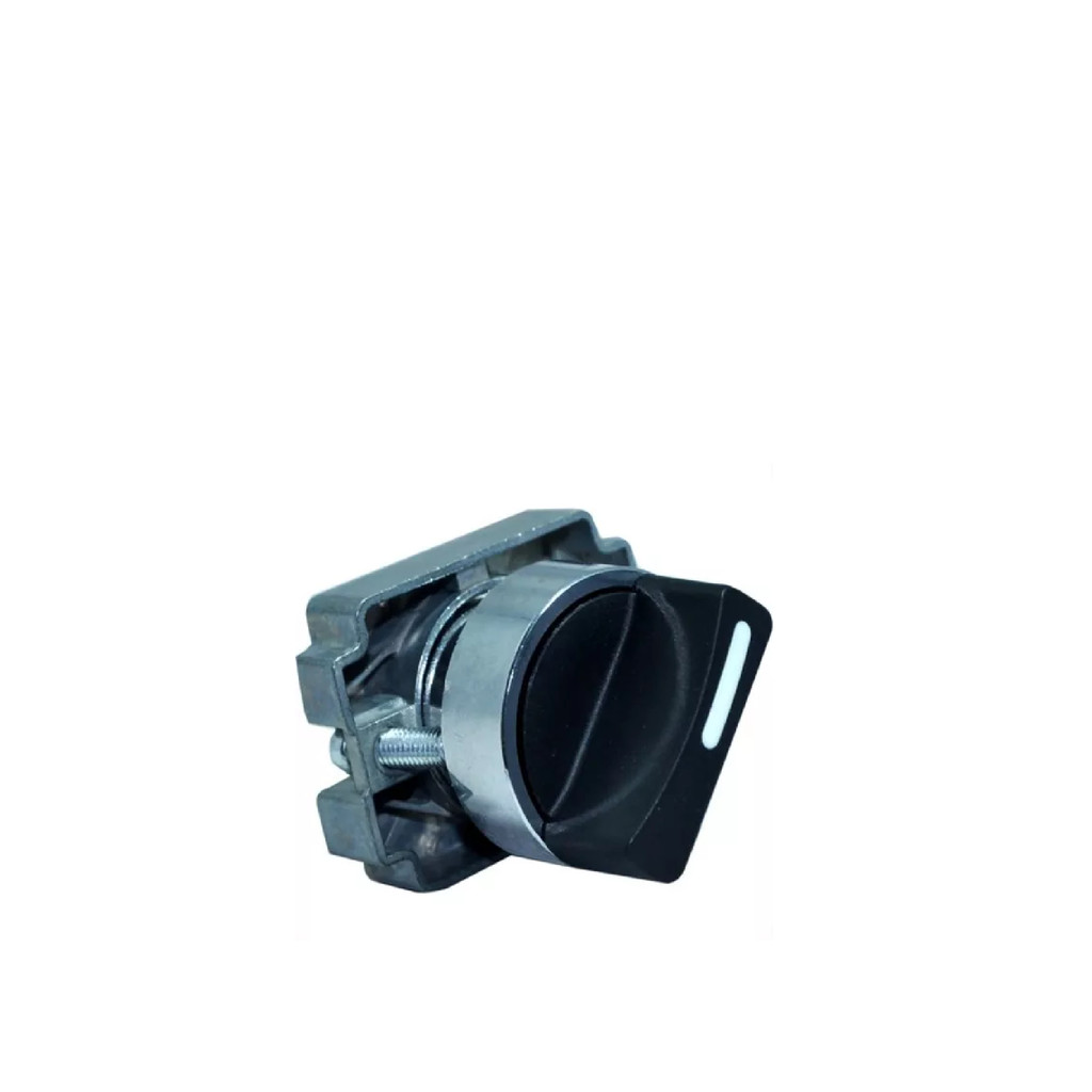 CHAVE COMUT./SELETORA METAL. - FURO Ø 22,5mm - LAY5-BD4 - (KNOB CURTO) - 2 POS. C/RETORNO AO CENTRO - (0-1)