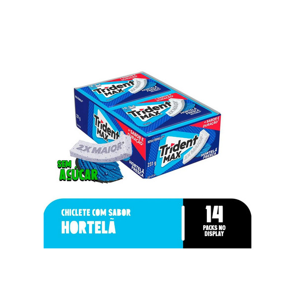 Chiclete Trident Max Hortelã Fresca Com 14 Unidades De 16,5g