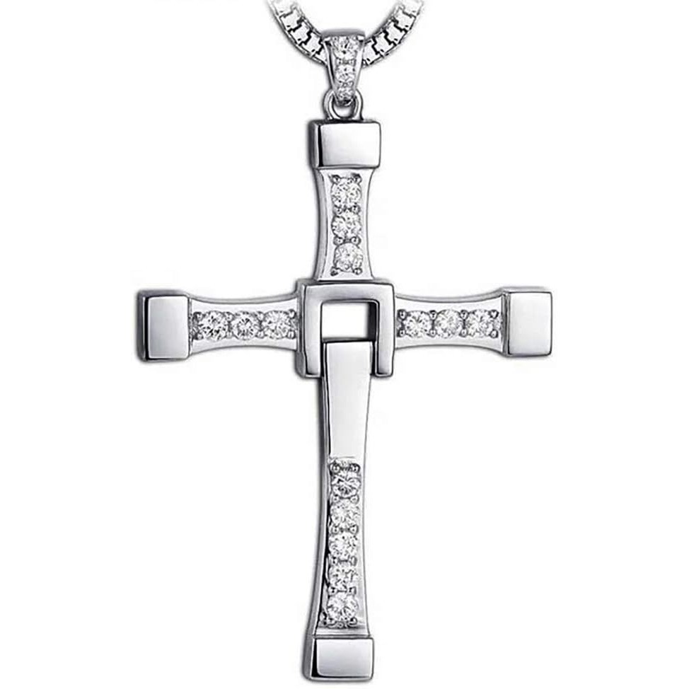 Colar Velozes Furiosos Aço Inox Maciço Cordão E Cruz Toretto Vin Diesel Corrente Crucifixo