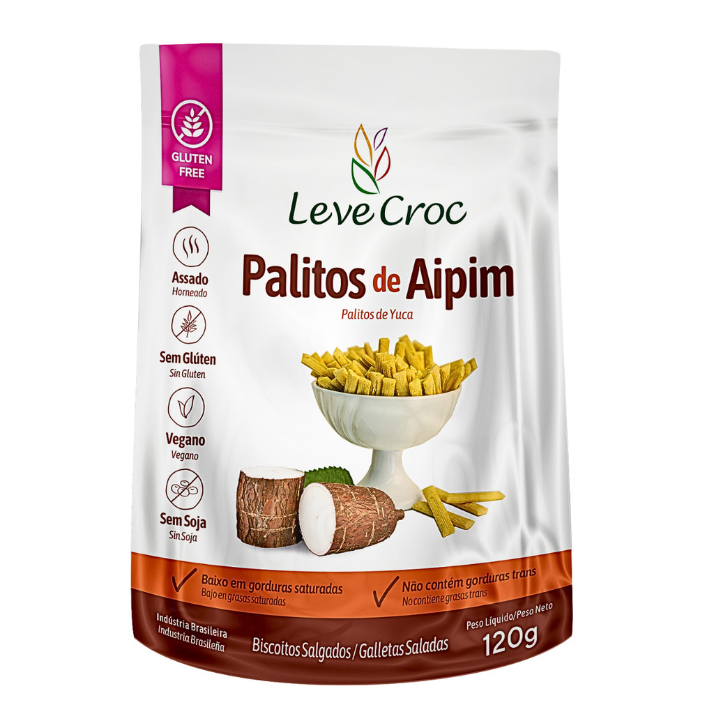 Biscoito Palito Salgado De Aipim 120g - Leve Croc