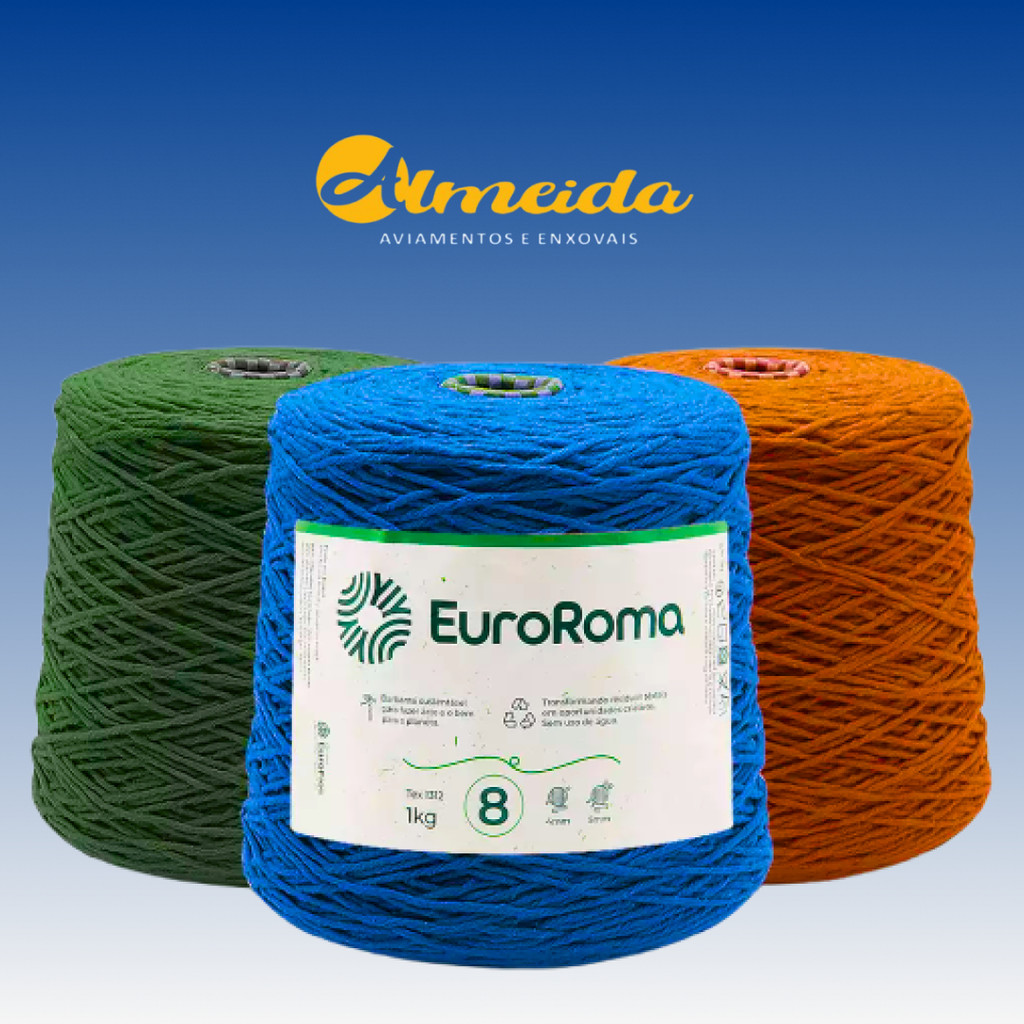 Barbante Euroroma Eurofios 1 Kg Fio 8 em Oferta na Shopee