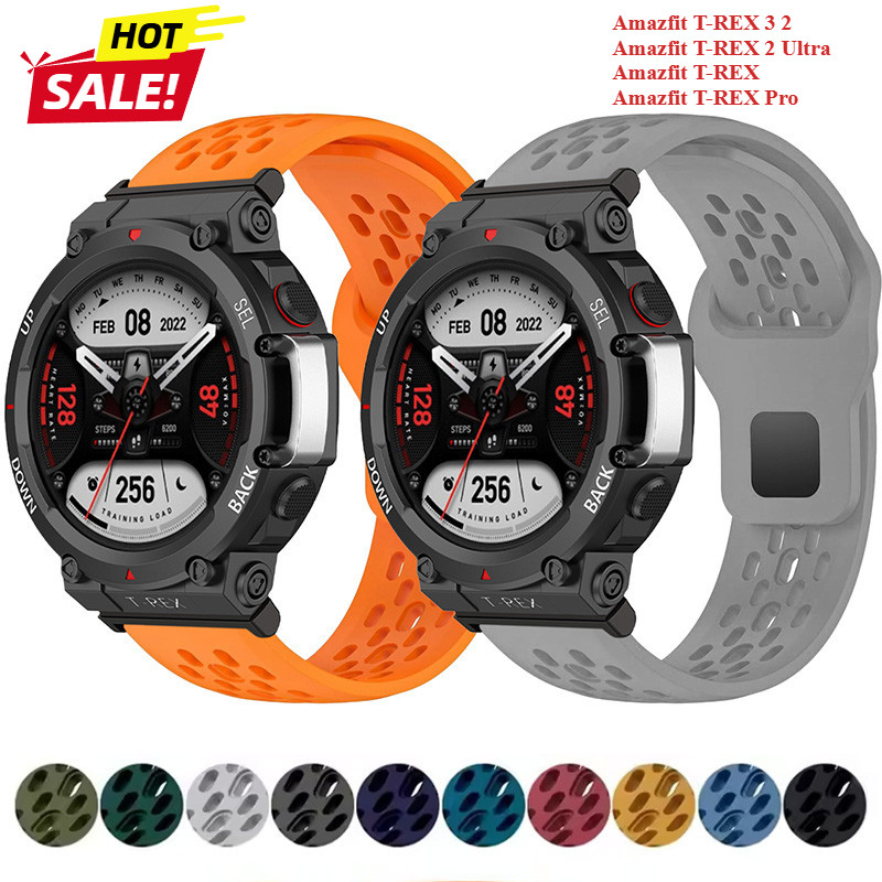 Pulseira De Silicone Respirável Macia Para Amazfit T-REX 3 2 Esportiva Xiaomi Huami Relógio Acessórios De em Oferta na Shopee