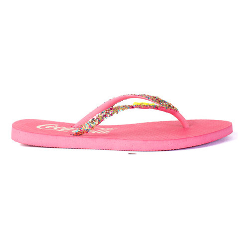 Chinelo Coca Cola Aloha Color Feminino Casual Confortável Leve Solado Borracha Praia Piscina