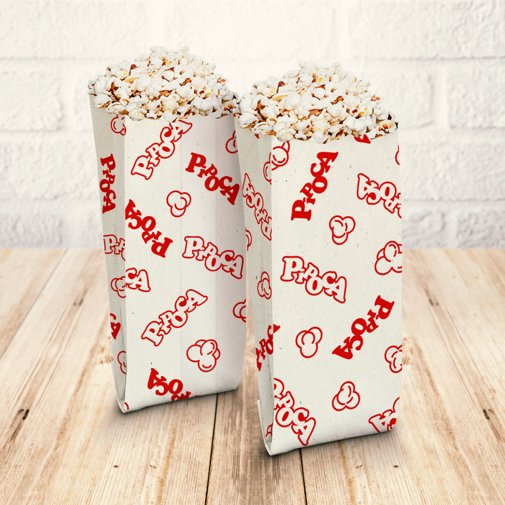50~300 SACOS DE PAPEL PIPOCA ESTAMPADO 7,5 X 14CM REGINA