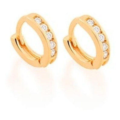 Brinco Argola Cravejada Por 10 Zircônias Rommanel 523214a em Oferta na Shopee