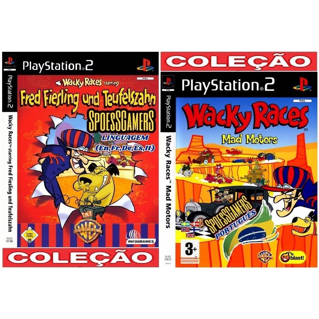 Jogo Ps 2 Corrida Maluca Wacky Races Ps2 Coleção (2 Dvd) Pt-br