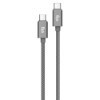 Cabo Tipo-C para Tipo-C de Nylon Reforça Cinza 1m - ELG - Mobile & Gadgets