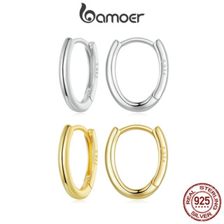 Brincos Bamoer 925 Sterling Sliver Hoop Ovais De Ocasião Diária De Design Simples Jóias Para Mulheres em Oferta na Shopee