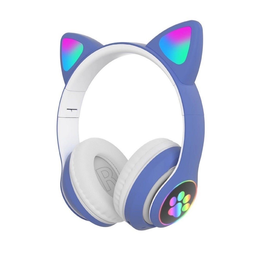 Fone Headphone Orelha Gato Colorido Led Smartphone Geek Gamer Gatinho